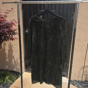 Sam Edelman Forest Green Sheath Dress with Bishop Sleeves